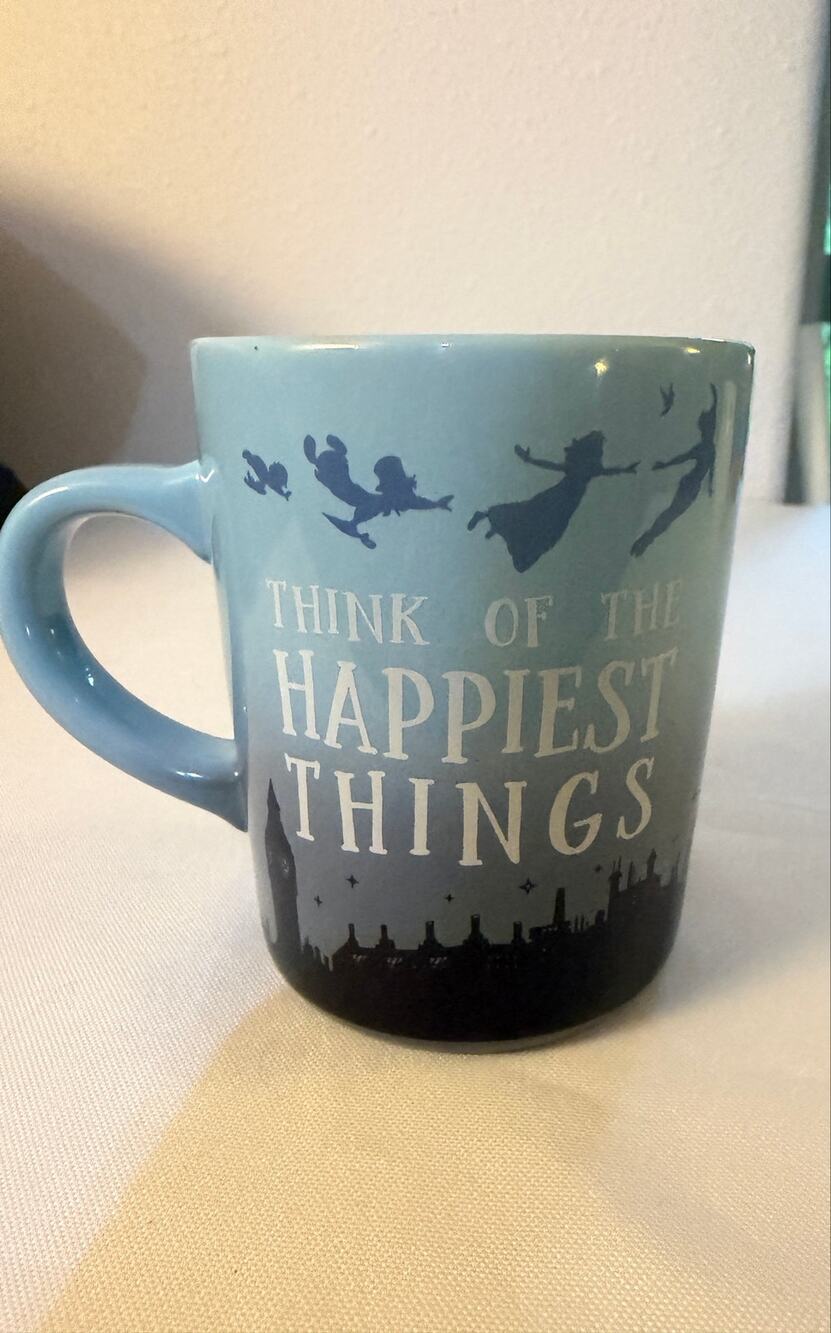 Disney Parks Peter Pan Think of the Happiest Things Blue 11 oz Mug